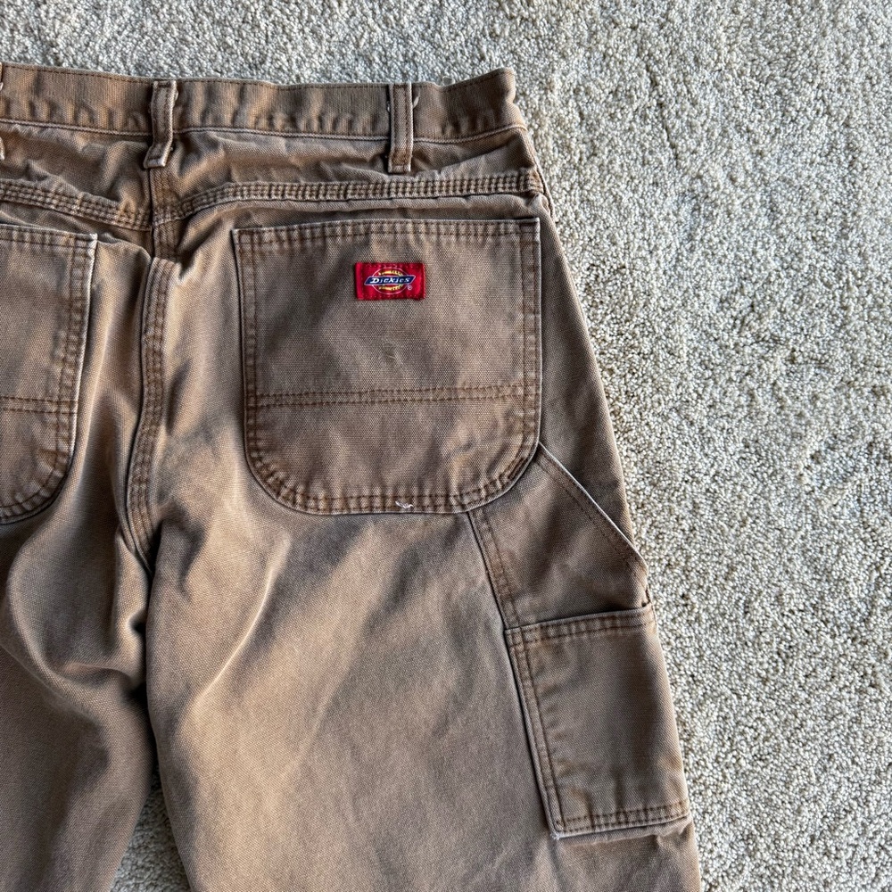 Dickies Brown Carpenter Work Pants 34x32 Canvas Utility Workwear - Picture 5 of 8